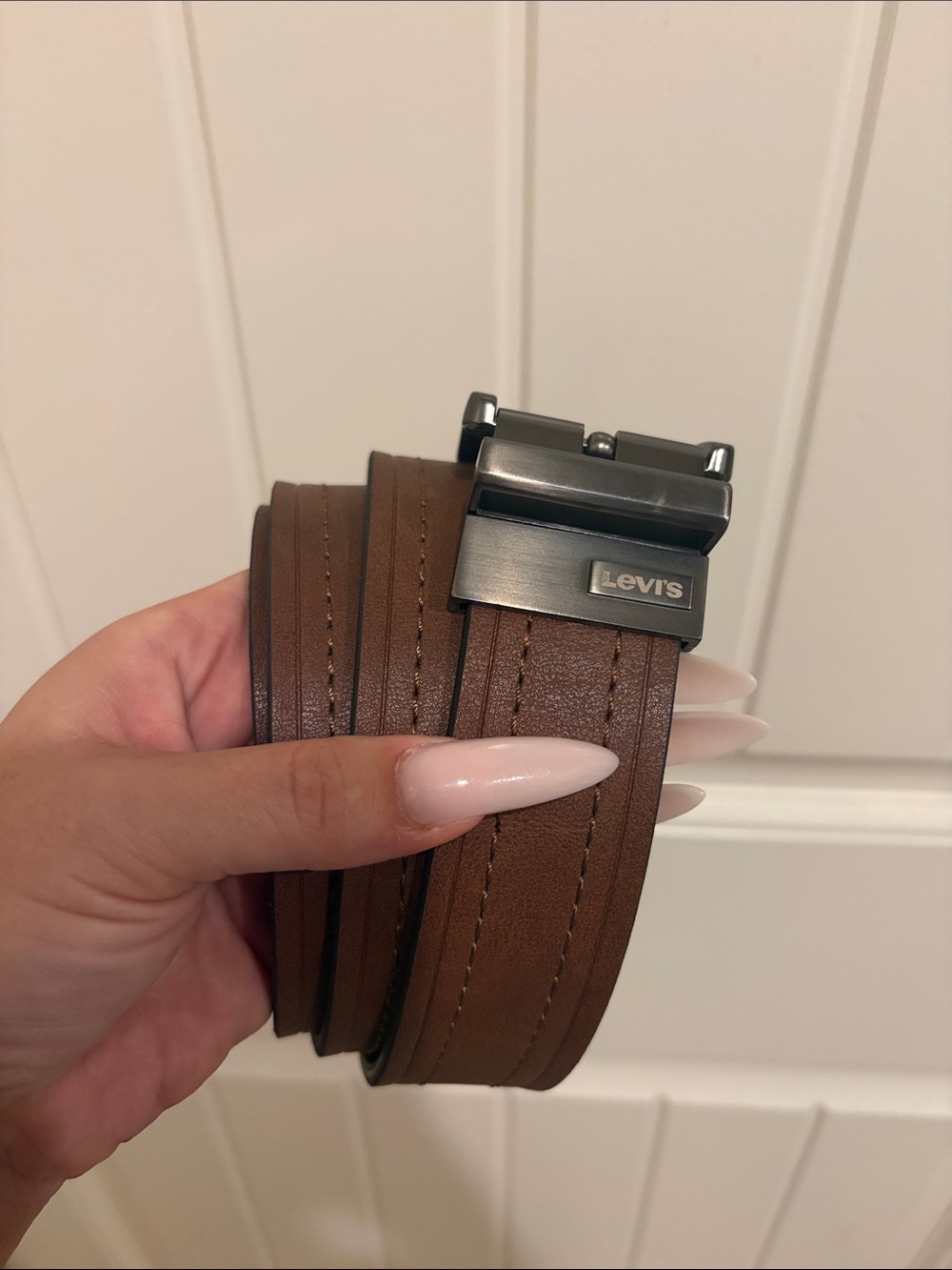 42-44 XL reversible Levi's Brown / black Leather Men's Belt with Metal Buckle 💪🏾